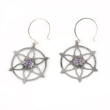 Snowflake Earrings with Amethyst
