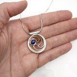 Waves Necklace - Silver & Gold with Iolite