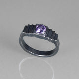 Art Deco Ring with Purple Sapphire, size 6.5
