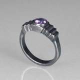Art Deco Ring with Purple Sapphire, size 6.5